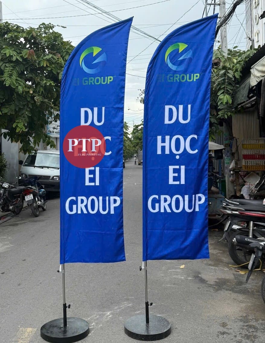 In Cờ Phướn Theo Yêu Cầu Lấy Liền Giá Rẻ Tại TP.HCM 6 in cờ phướn du học El Group xưởng in cờ ptp
