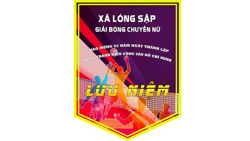 Mẫu cờ lưu niệm bóng chuyền cho giải đấu và hội thao