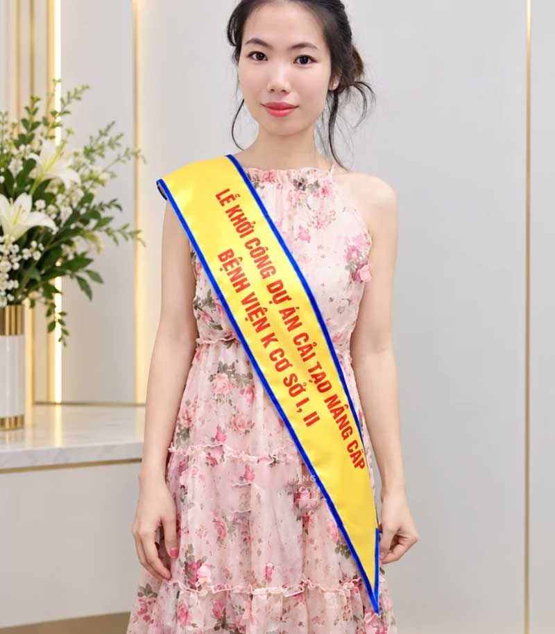 In sash, băng đeo chéo theo yêu cầu 11 Mẫu băng đeo chéo sự kiện, quảng cáo, khai trương